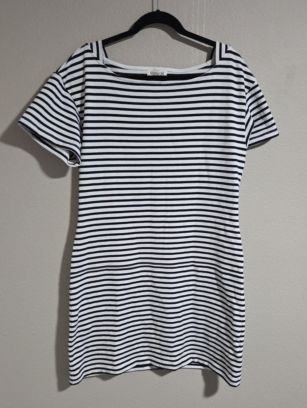 Anthropologie Black & White Striped Rosie Mini Dress